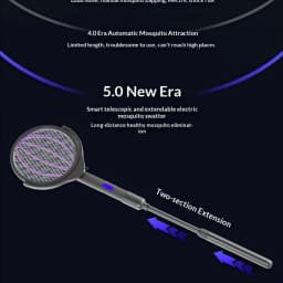 HOMEFISHNew four in one retractable electric mosquito swatter USB rechargeable automatic mosquito trap outdoor mosquito killer l
