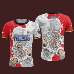 2026 Anime One Piece Luffy Gear5 Football Jersey Summer Oversize Breathable Vintage Fashion Sport Women Men Cosplay Tshirt