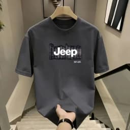 Summer New Men's Jeep Letter T-Shirt Casual O-Neck Short Sleeve Tops Fashion Streetwear Male Oversized T Shirts for Men