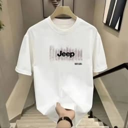 Summer New Men's Jeep Letter T-Shirt Casual O-Neck Short Sleeve Tops Fashion Streetwear Male Oversized T Shirts for Men