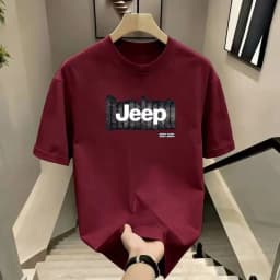 Summer New Men's Jeep Letter T-Shirt Casual O-Neck Short Sleeve Tops Fashion Streetwear Male Oversized T Shirts for Men