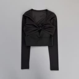 Women Deep V Mesh Long Sleeve Crop Yoga Top Front Twist Knot Slim Soft Breathable Running Fitness Workout Sports Long Sleeve Tee