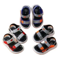 2026 Summer Korean Style Kids Sandals Non-slip Soft Sole Adjustable Hook Loop Beach Shoes For Boys Girls