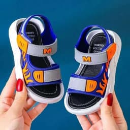 2026 Summer Korean Style Kids Sandals Non-slip Soft Sole Adjustable Hook Loop Beach Shoes For Boys Girls
