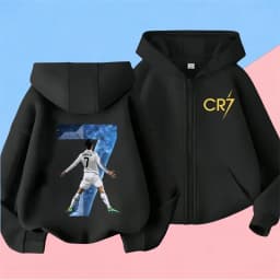 Ronaldo Sweatshirts for Baby CR7 Children Top Football Star Back to School Zipper Hoodie Children's Boy's Clothing Messi Boys。