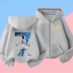 Ronaldo Sweatshirts for Baby CR7 Children Top Football Star Back to School Zipper Hoodie Children's Boy's Clothing Messi Boys。
