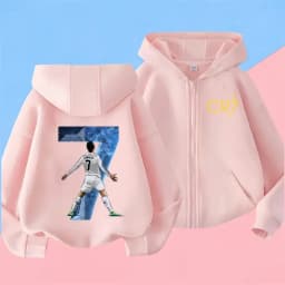Ronaldo Sweatshirts for Baby CR7 Children Top Football Star Back to School Zipper Hoodie Children's Boy's Clothing Messi Boys。