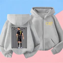 Ronaldo Sweatshirts for Baby CR7 Children Top Football Star Back to School Zipper Hoodie Children's Boy's Clothing Messi Boys。