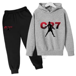 2024 Boys Spring and Autumn Football Idol CR7 clothing 2 hoodies + pantsuits Children 3-13 years old casual sportswear children