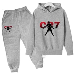 2024 Boys Spring and Autumn Football Idol CR7 clothing 2 hoodies + pantsuits Children 3-13 years old casual sportswear children