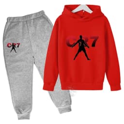 2024 Boys Spring and Autumn Football Idol CR7 clothing 2 hoodies + pantsuits Children 3-13 years old casual sportswear children