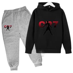 2024 Boys Spring and Autumn Football Idol CR7 clothing 2 hoodies + pantsuits Children 3-13 years old casual sportswear children
