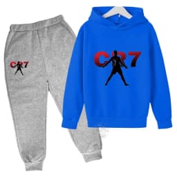 2024 Boys Spring and Autumn Football Idol CR7 clothing 2 hoodies + pantsuits Children 3-13 years old casual sportswear children