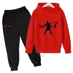 2024 Boys Spring and Autumn Football Idol CR7 clothing 2 hoodies + pantsuits Children 3-13 years old casual sportswear children