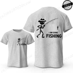 Men's I Am Going Fishing Printed T-Shirt Casual Short Sleeve O-Neck Tops Graphic Tee for Men Fashion Casual Summer Streetwear