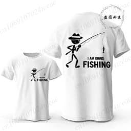Men's I Am Going Fishing Printed T-Shirt Casual Short Sleeve O-Neck Tops Graphic Tee for Men Fashion Casual Summer Streetwear