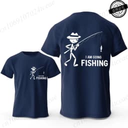 Men's I Am Going Fishing Printed T-Shirt Casual Short Sleeve O-Neck Tops Graphic Tee for Men Fashion Casual Summer Streetwear