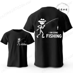 Men's I Am Going Fishing Printed T-Shirt Casual Short Sleeve O-Neck Tops Graphic Tee for Men Fashion Casual Summer Streetwear