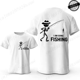 Men's I Am Going Fishing Printed T-Shirt Casual Short Sleeve O-Neck Tops Graphic Tee for Men Fashion Casual Summer Streetwear