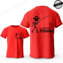 Men's I Am Going Fishing Printed T-Shirt Casual Short Sleeve O-Neck Tops Graphic Tee for Men Fashion Casual Summer Streetwear