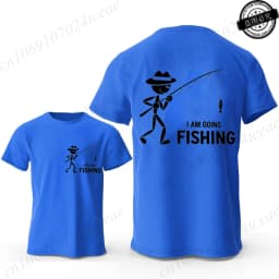 Men's I Am Going Fishing Printed T-Shirt Casual Short Sleeve O-Neck Tops Graphic Tee for Men Fashion Casual Summer Streetwear