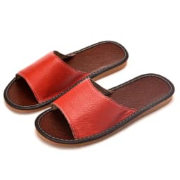 Genuine Leather Slippers First Layer Cowhide Summer Indoor Non‑Slip Home Sandals for Men Women