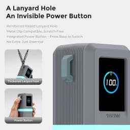 SIKAI Silicone Power Bank Case for Anker Zolo 165W (25000mAh) PowerBank Shockproof Cover with Cable Organizer Ring Lanyard Hole