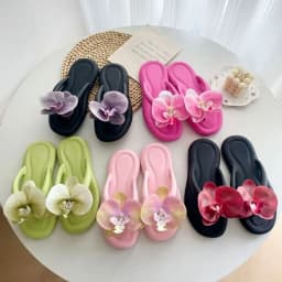 Cute Summer Butterfly Orchid Slipper Beach Elegant Women's Sandals Vacation Non-Slip Ladies Slippers Beach