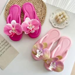 Cute Summer Butterfly Orchid Slipper Beach Elegant Women's Sandals Vacation Non-Slip Ladies Slippers Beach