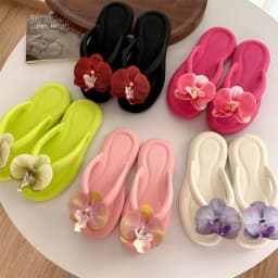 Cute Summer Butterfly Orchid Slipper Beach Elegant Women's Sandals Vacation Non-Slip Ladies Slippers Beach