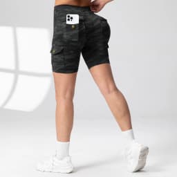 1/3PCS Summer Peach Butt Fitness Shorts Women's Exercise Cargo Air Dry Pocket Yoga Tight Five-Quarter Pants