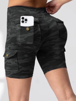 1/3PCS Summer Peach Butt Fitness Shorts Women's Exercise Cargo Air Dry Pocket Yoga Tight Five-Quarter Pants