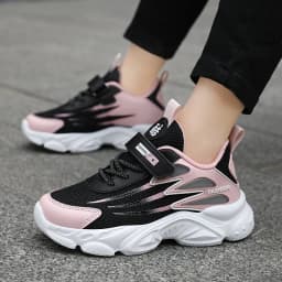 Children's Fashionable Breathable Mesh Shoes for Girls, Spring/Autumn Outdoor Sports Shoes, Anti-slip Running Shoes for Medium/L