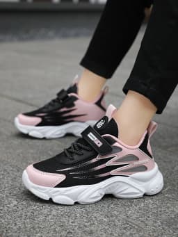 Children's Fashionable Breathable Mesh Shoes for Girls, Spring/Autumn Outdoor Sports Shoes, Anti-slip Running Shoes for Medium/L