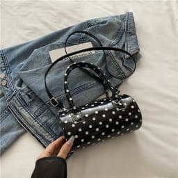 New French Vintage Shoulder Bag for Women Fashion Crossbody Bag Mini Pillow Handbag Polka Dot Tote Ladies Casual Underarm Bag