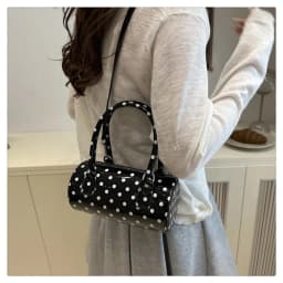 New French Vintage Shoulder Bag for Women Fashion Crossbody Bag Mini Pillow Handbag Polka Dot Tote Ladies Casual Underarm Bag
