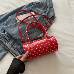 New French Vintage Shoulder Bag for Women Fashion Crossbody Bag Mini Pillow Handbag Polka Dot Tote Ladies Casual Underarm Bag
