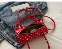 New French Vintage Shoulder Bag for Women Fashion Crossbody Bag Mini Pillow Handbag Polka Dot Tote Ladies Casual Underarm Bag