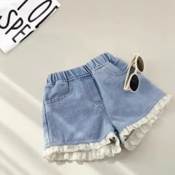 Trendy Summer Denim Shorts Baby Girls Korean Style Thin Comfortable Kids Casual Outfits