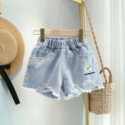 Trendy Summer Denim Shorts Baby Girls Korean Style Thin Comfortable Kids Casual Outfits