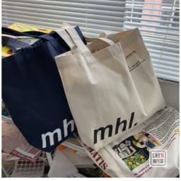 Student-sized Large-capacity Letter Canvas Bag Versatile New Style Version Ins Fashion Trend Simple and Casual Canvas Bag