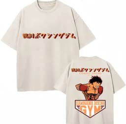 Washed Anime Hajime No Ippo Kamogawa Boxing Gym KBG T Shirt Makunouchi Takamura Novelty T Shirts Loose Cotton T-Shirt Streetwear