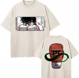 Washed Anime Hajime No Ippo Kamogawa Boxing Gym KBG T Shirt Makunouchi Takamura Novelty T Shirts Loose Cotton T-Shirt Streetwear