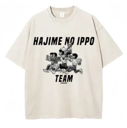 Washed Anime Hajime No Ippo Kamogawa Boxing Gym KBG T Shirt Makunouchi Takamura Novelty T Shirts Loose Cotton T-Shirt Streetwear