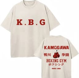 Washed Anime Hajime No Ippo Kamogawa Boxing Gym KBG T Shirt Makunouchi Takamura Novelty T Shirts Loose Cotton T-Shirt Streetwear