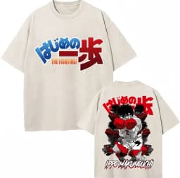 Washed Anime Hajime No Ippo Kamogawa Boxing Gym KBG T Shirt Makunouchi Takamura Novelty T Shirts Loose Cotton T-Shirt Streetwear