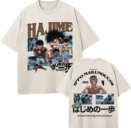 Washed Anime Hajime No Ippo Kamogawa Boxing Gym KBG T Shirt Makunouchi Takamura Novelty T Shirts Loose Cotton T-Shirt Streetwear