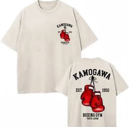 Washed Anime Hajime No Ippo Kamogawa Boxing Gym KBG T Shirt Makunouchi Takamura Novelty T Shirts Loose Cotton T-Shirt Streetwear