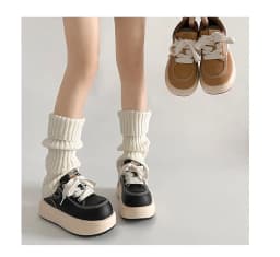Women Sneakers Casual Flat Bottom Round Toe Platform Thick-soled Shoes Spring Autumn PU Sneakers Women Fashionable Shoes Women 6