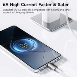 Toocki 120W 6A High-Speed Turbo Fast Charge USB Type C Cable for Xiaomi Mi 15 Pro Redmi Super VOOC USB C Wire for OPPO Find Vivo